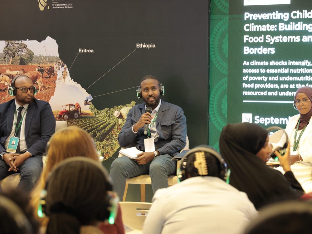 Lifeline Gedo on the panel at the Africa Climate Summit II session on preventing child wasting