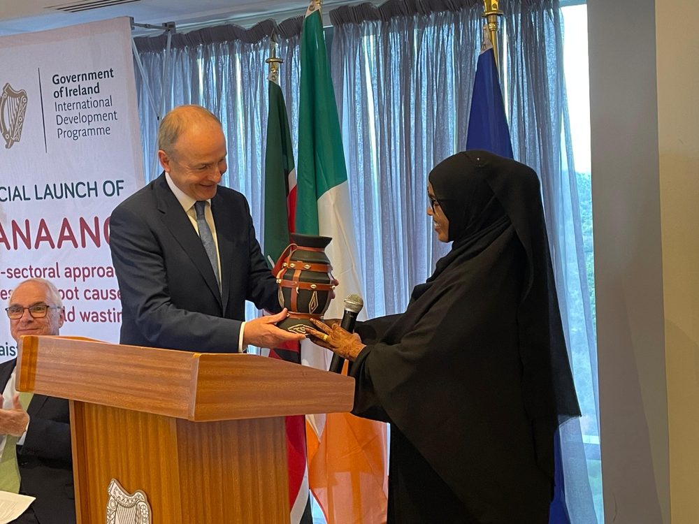 A traditional Somali vessel presented to the Tánaiste Micheál Martin at the Hanaano launch