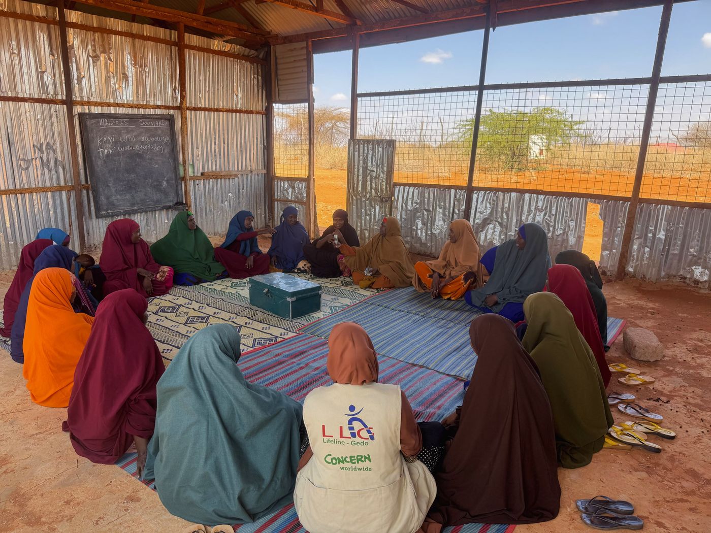 Self-help group savings meeting in Loleys, Gedo region