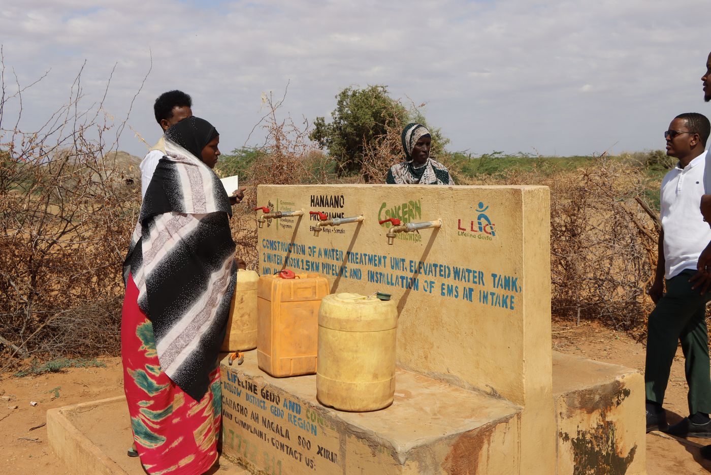 Community water kiosk in Bulo Qaloc, Dollow — the village's only water source